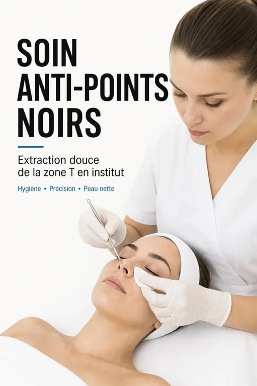 Soin visage point noir institut : extraction professionnelle des comédons en cabine
