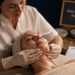 Formation soin visage Paris : esthéticienne réalise un soin kobido