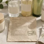 Soin visage vegan naturel : crème et sérum bio sur bureau beauté